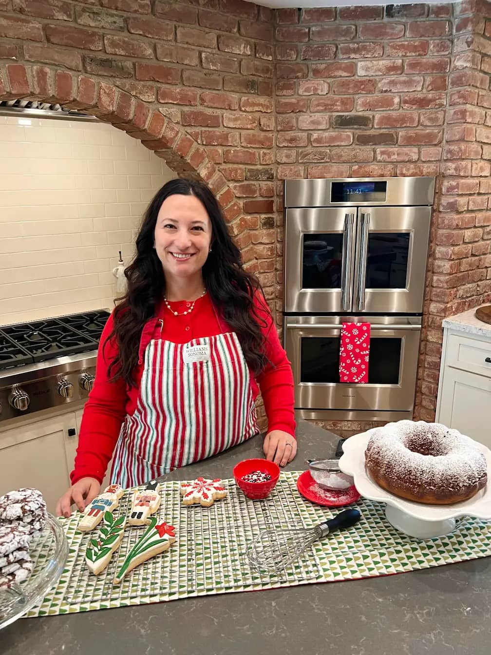 Megan decorating cookies