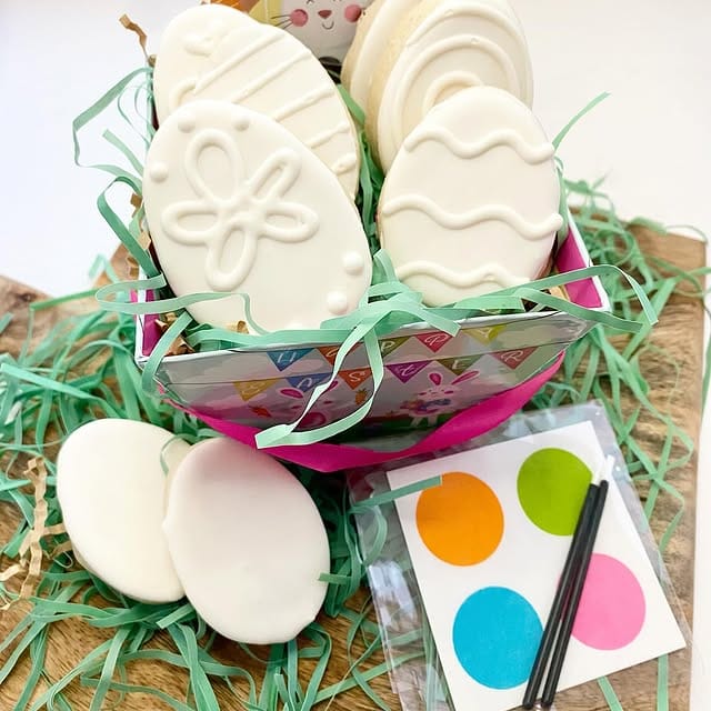 Easter themed decorated cookies